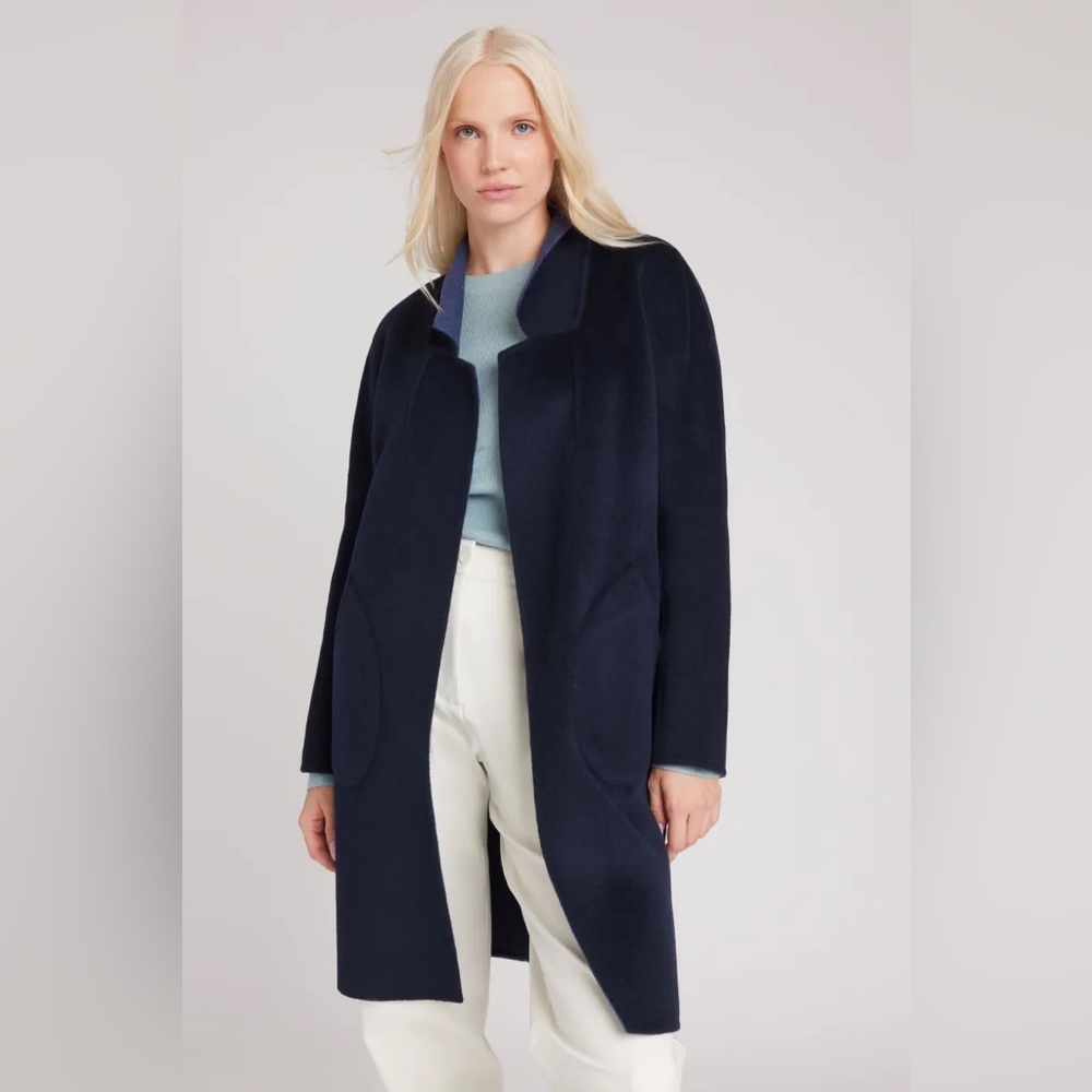 Kit and Ace Reversible Wool Cashmere Jacket Green Black S/M Tailored Coat